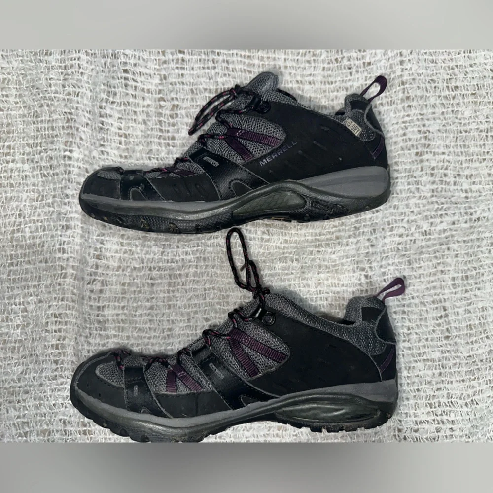 Merrell Siren‎ Edge Q2 Waterproof Hiking Boots Shoes Womens Size 7 Black Trail